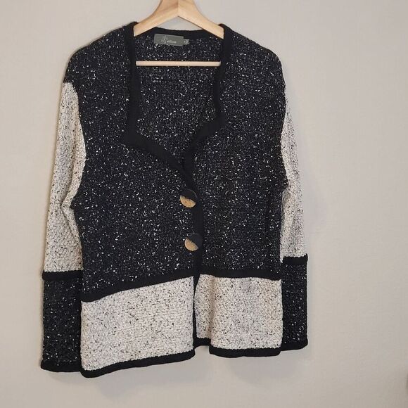 Willow Color Block Sweater Women's M Big Buttons‎ Office Casual Cozy Cardigan - Picture 1 of 7